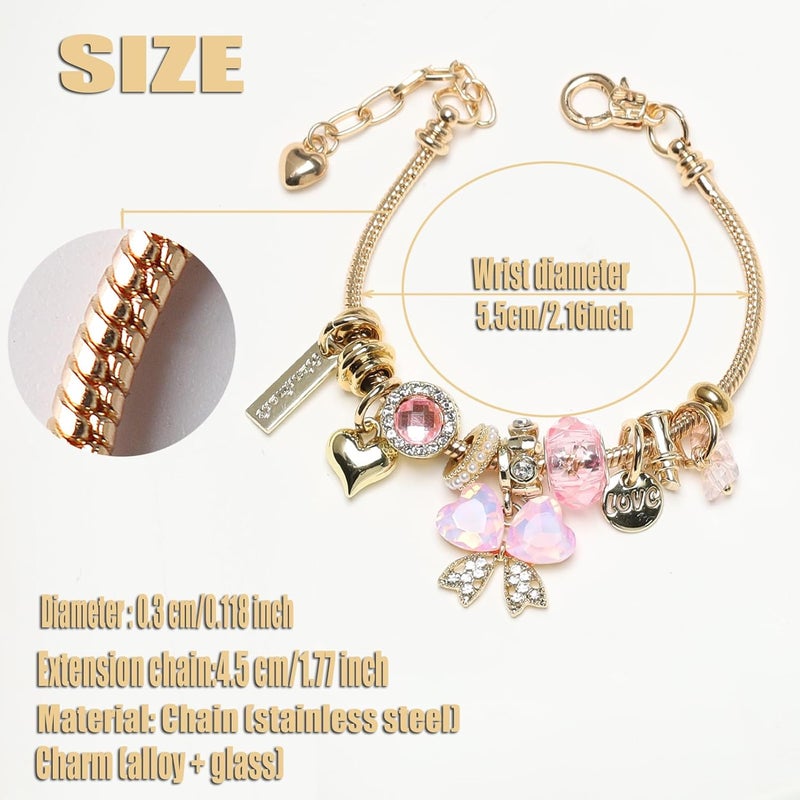 DS Charm Bracelets for teen girls exquisite cute cartoon friendship bracelet Gold Stainless Steel Bangle birthday Gift box Adjustable little girls kids jewelry holiday gifts - Image 3